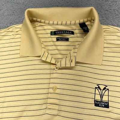 Tehama Amarillo Rayas Doble Mercerizado Algodón Pima Golf Hombres XL Blackwolf Run Foto 1 de 4