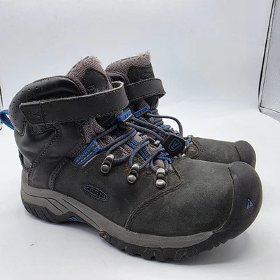 Botas impermeables Keen Torino II Mid Kids talla 11 negras azules camping al aire libre Foto 1 de 4