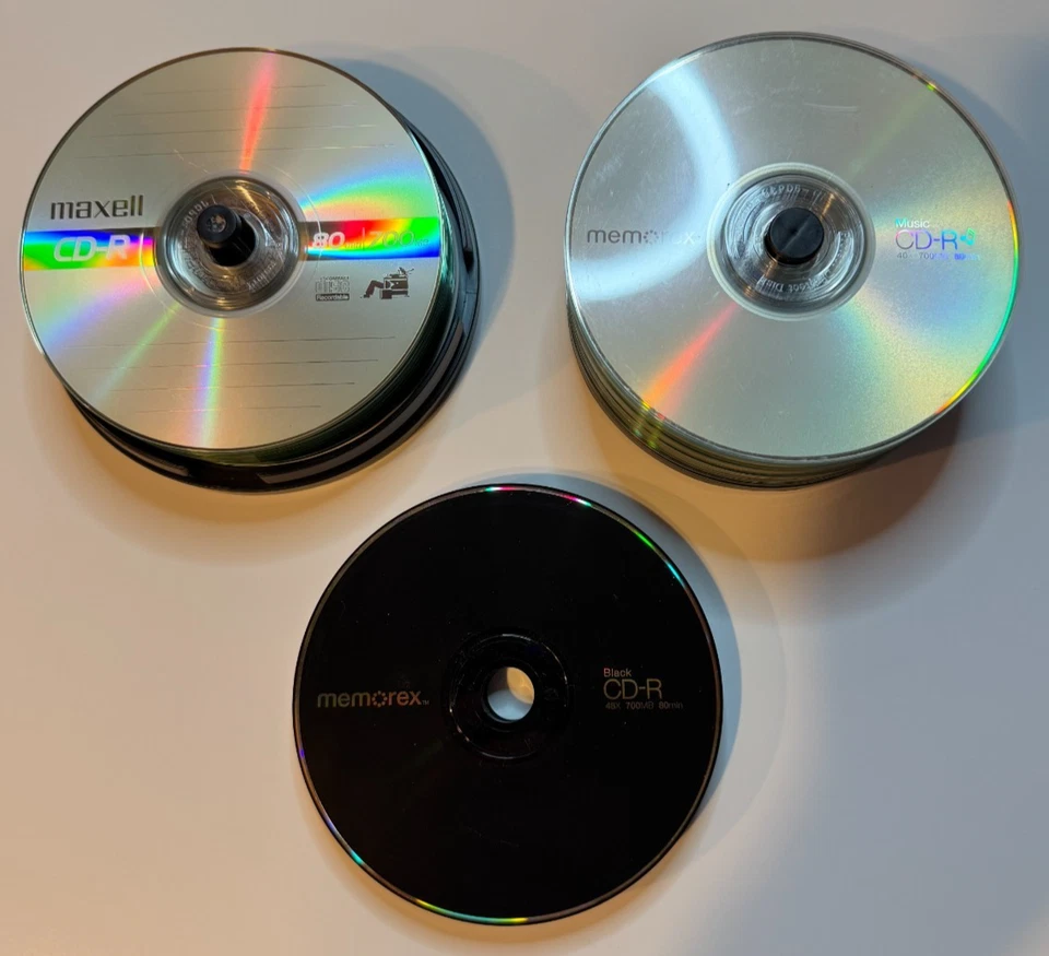 Memorex & Maxwell CD-R 40x, 48x Speeds 700MB 80min Blanks High Speed - 56 Discs - Image 1 of 1