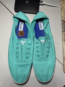 Keds Chillax Turquoise neon Twill slip on sneakers Size 8 - Picture 1 of 3