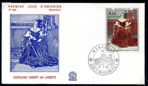 SLANIA ENGRAVED 1978 MONACO FDC  PRINCESS CAROLINE CANCELLED - Picture 1 of 1