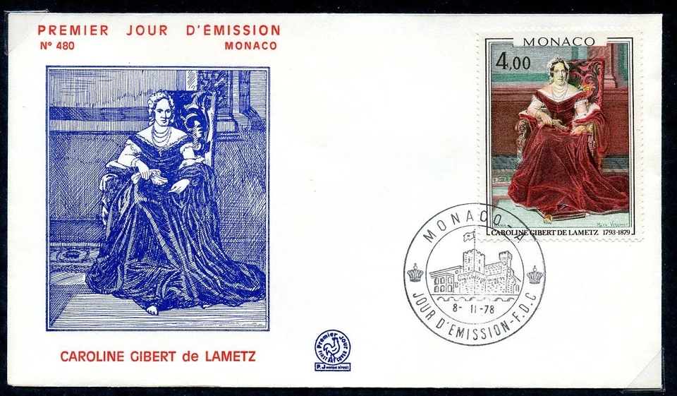 SLANIA ENGRAVED 1978 MONACO FDC  PRINCESS CAROLINE CANCELLED - Image 1 of 1