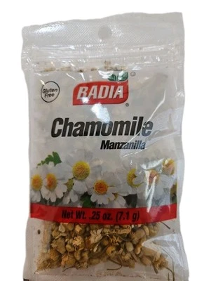 Pequeñas flores para té de manzanilla sin gluten Badia paquete de 1 0,25 OZ alivio del insomnio Foto 1 de 4