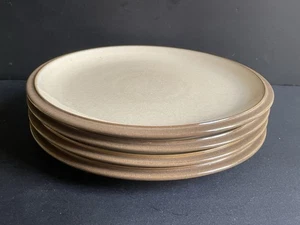 DENBY Everyday Cappuccino  9” Luncheon Stoneware Plates Set Of 4 Made In England - Picture 1 of 5
