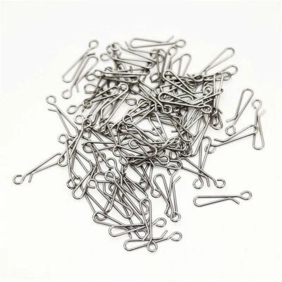 100pcs Fast Fishing Swivel Snap Clips Stainless Steel Swivels Snap Size 0-4 - Image 1 of 4