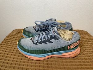 Hoka One One Torrent 2 Women's Sz 6 Gray Teal Trail Running Shoes Sneakers