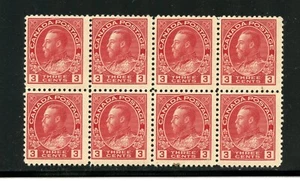 KMC4076-Canada #109 (C717) block of 8, King George V, 1923, MNH,FVF,CV$340.00 - Picture 1 of 2