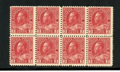 KMC4076-Canada #109 (C717) block of 8, King George V, 1923, MNH,FVF,CV$340.00 - Image 1 of 2