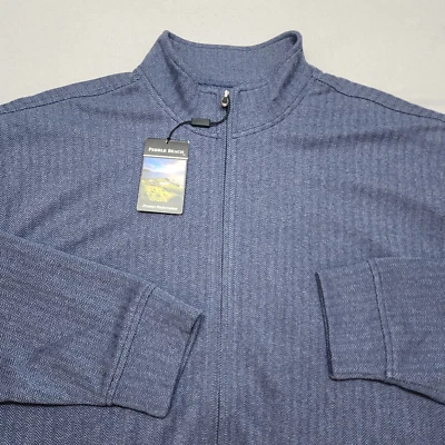 Chaqueta de rendimiento de golf Pebble Beach para hombre azul marino cremallera completa talla XL nueva con etiquetas Foto 1 de 4