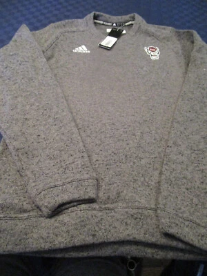 NWT $60  ADIDAS  MENS NC STATE WOLFPACK  V NECK SWEATSHIRT GRAY SMALL - Image 1 of 3