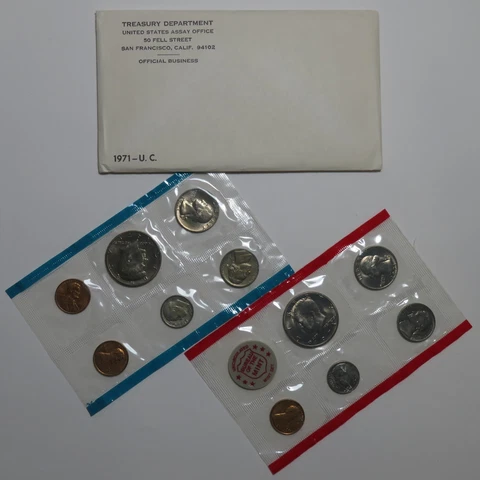 1971 US Mint Set - 11-Coin P&D Uncirculated Cover