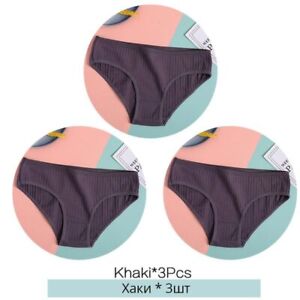 Cotton Soft Striped Panties - 3pcs Low Rise Lingerie Womens Fashion Underwear
