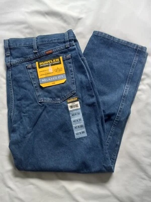 NWT Wrangler Rustler Men 40X30 Relaxed Fit Straight Leg Heavyweight Denim Jeans  - Image 1 of 4