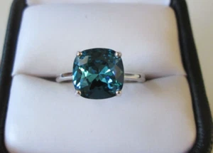 Indicolite Crystal from Swarovski Platinum over Sterling Ring (Size 8) 4.50 cts - Picture 1 of 11