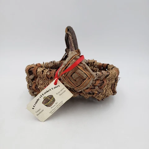 Handmade Buttocks ( Butt ) Basket - Swamp Willow, Scraped Willow Bark, Sea Grass Cover