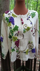 Design Options Philip & Jane Gordon, Grape/Wine Cardigan/Sweater, Large - Picture 1 of 13