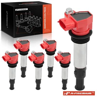 6Pcs Red Ignition Coil for Cadillac CTS 04-09 Buick Enclave 2009 Chevrolet GMC - Image 1 of 4