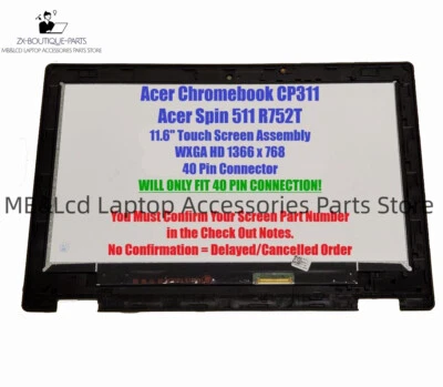 New Acer Chromebook 11 Spin R752T R752TN CP311 LCD Screen Assembly 6M.H90N7.SV1 - Image 1 of 2