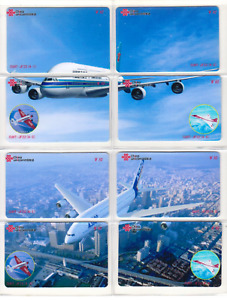 8 Telefonkarten phonecard PORTO FREI Flugzeug AIR PUZZLE A380 über HongKong