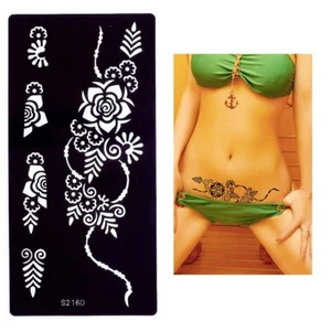 Henna Tattoo Schablone Airbrush Stencil Blume Ornamente - Picture 1 of 3