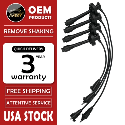 4 Spark Plug Wireset For Toyota Corolla Chevrolet Chevy Prizm 5mm 09419 671-416 Foto 1 de 4