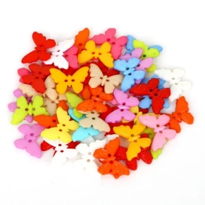50PCS/LOT 23x17mm Plastic Butterfly Buttons for DIY Scrapbooking Sewing Clothes - Picture 1 of 2