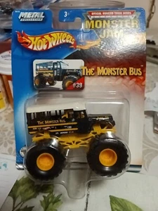 2002 Hot 🔥 Wheels/ Monster Jam ( #39 Monsters Bus In Blk/ White ) - Picture 1 of 9