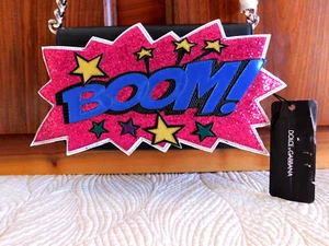 NWT Dolce & Gabbana leatherMarvel graphic Boom party clutch evening shoulder bag - Picture 1 of 24
