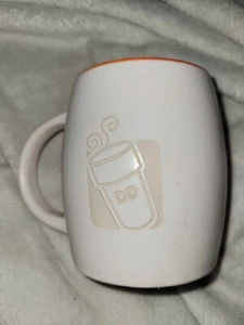 Taza de café Dunkin' Donuts 14 OZ blanca naranja con letras blancas 2012 - Imagen 1 de 4