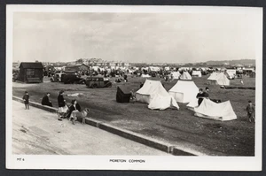Postcard Moreton Common nr Sandown Isle of Wight tent camp RP - Picture 1 of 2