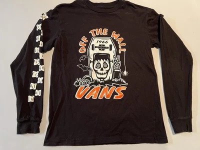 Vans Off The Wall Size S 8/10 Glow In The Dark Long Sleeved T-Shirt Halloween - Image 1 of 3