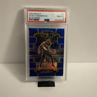 2023-24 Panini Select - Concourse Scoot Henderson Blue Prizm Rookie #77 PSA 10 - Image 1 of 2