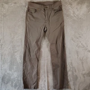 PrAna 30x30 Slim Fit Pant Dark Tan Performance Stretch Mens Size Hiking - Picture 1 of 7