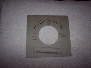 EARLY RCA VICTOR RECORDS 7 INCH 45 RPM ORIGINAL SLEEVE ONLY  *NO SPLITS*  #29 - Picture 1 of 2