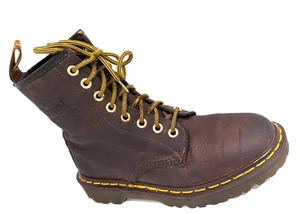 DR MARTENS 1460 Pascal BOOTS Waxed Full Grain Leather Chestnut M 4 W 5 ENGLAND * - Picture 1 of 12