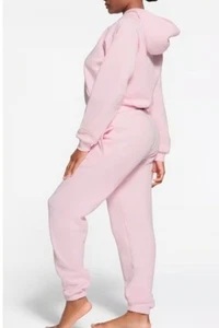 Skims Cotton Fleece Classic Zip-up Hoodie & Jogger SET Women’s Size XL Pale Pink - Picture 1 of 9