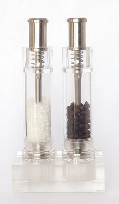 Современная соляная мельница для перца комплект - нажимная кнопка, многоразовые мельницы с подставкой - Изображение 1 из 3