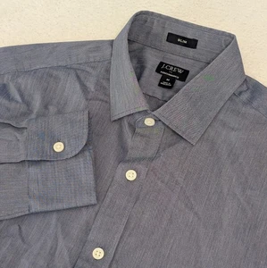 NEW J Crew Performance Shirt Mens M Blue Button Up Slim Long Sleeve Solid - Picture 1 of 9
