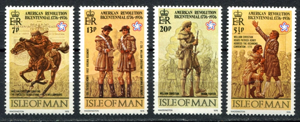 Isle of Man 1976 • Sс# 78-81 • US revolution 200 years • cs MNH OG (SU-8766) - Image 1 of 1