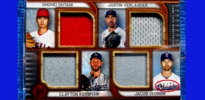 SHOHEI OHTANI 24/75/KERSHAW/VERLANDER/DEGROM 4 PCS JERSEY RELIC RARE LOWPOP GEM+ - Bild 1 von 3