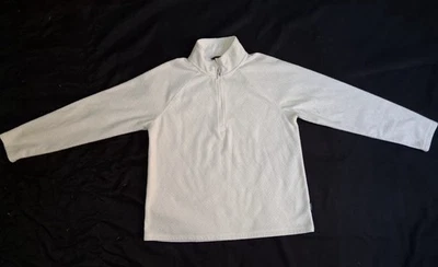 Pullover polar Eddie Bauer para mujer con cremallera en L blanco texturizado ligero Foto 1 de 3