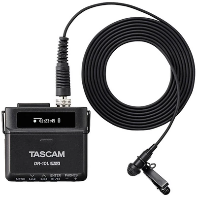 Grabadora de audio digital profesional Tascam DR-10L con micrófono de solapa Foto 1 de 4
