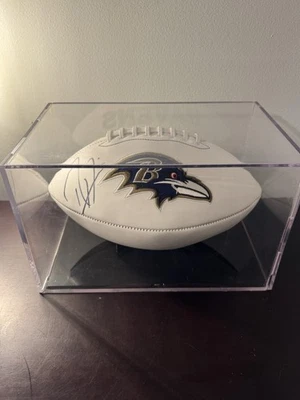 Ray Lewis Autografiado/Firmado Baltimore Ravens Logo Fútbol JSA WIT087112 y Estuche Foto 1 de 4