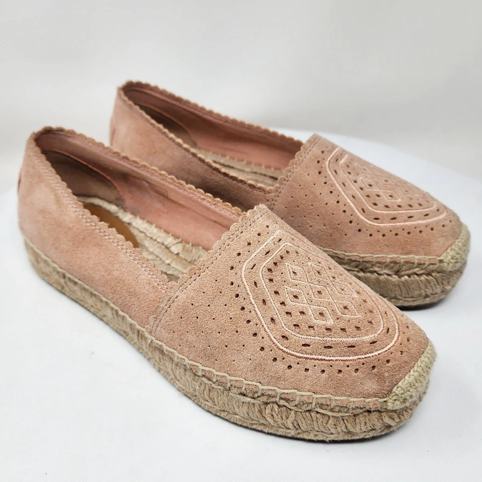 Alpargata UGG Australia Heidi Mujer 7 Rosa Bronceado Gamuza Geométrica Perforada Foto 1 de 4