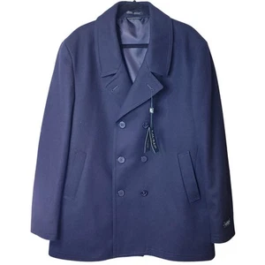 NWT LAUREN RALPH LAUREN Navy Double Breasted Wool Overcoat Men's XL 46/48 REG - Picture 1 of 13