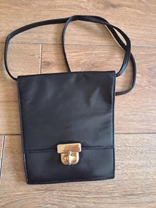Bally coordinates black leather envelope shoulder bag detachable strap handbag - Picture 1 of 12