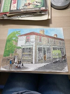 Crude Watercolour Over Printed Bristol Shop Scene - Picture 1 of 10