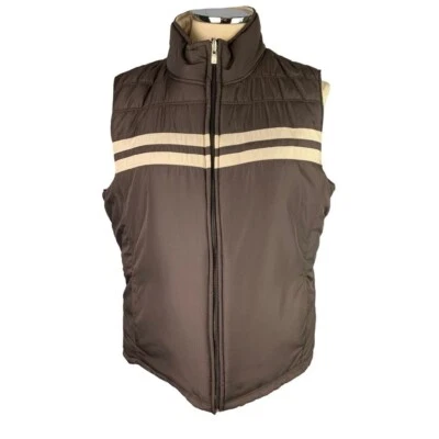 Medium Izod Brown Vintage Women's Full Zip Up Reversible Puffer Vest New - Image 1 of 4