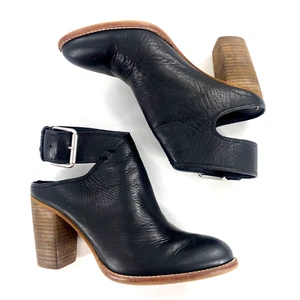 Dolce Vita Jacklyn Stacked High Heel Bootie Womens Sz 9 Black Leather Slingback - Picture 1 of 8