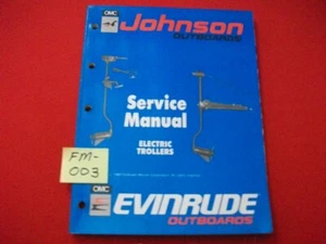 VINTAGE 1990 OMC/JOHNSON/EVINRUDE OUTBOARD ELECTRIC TROLLERS SERVICE MANUAL VGC - Picture 1 of 9